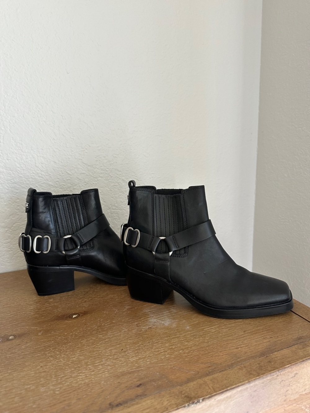 Sam Edelman Bellamie Bootie Black Harness Moto Boot Leather Ankle Sz 7 - Picture 5 of 6
